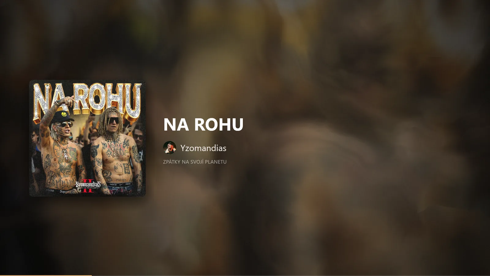 First screen: album cover and song title