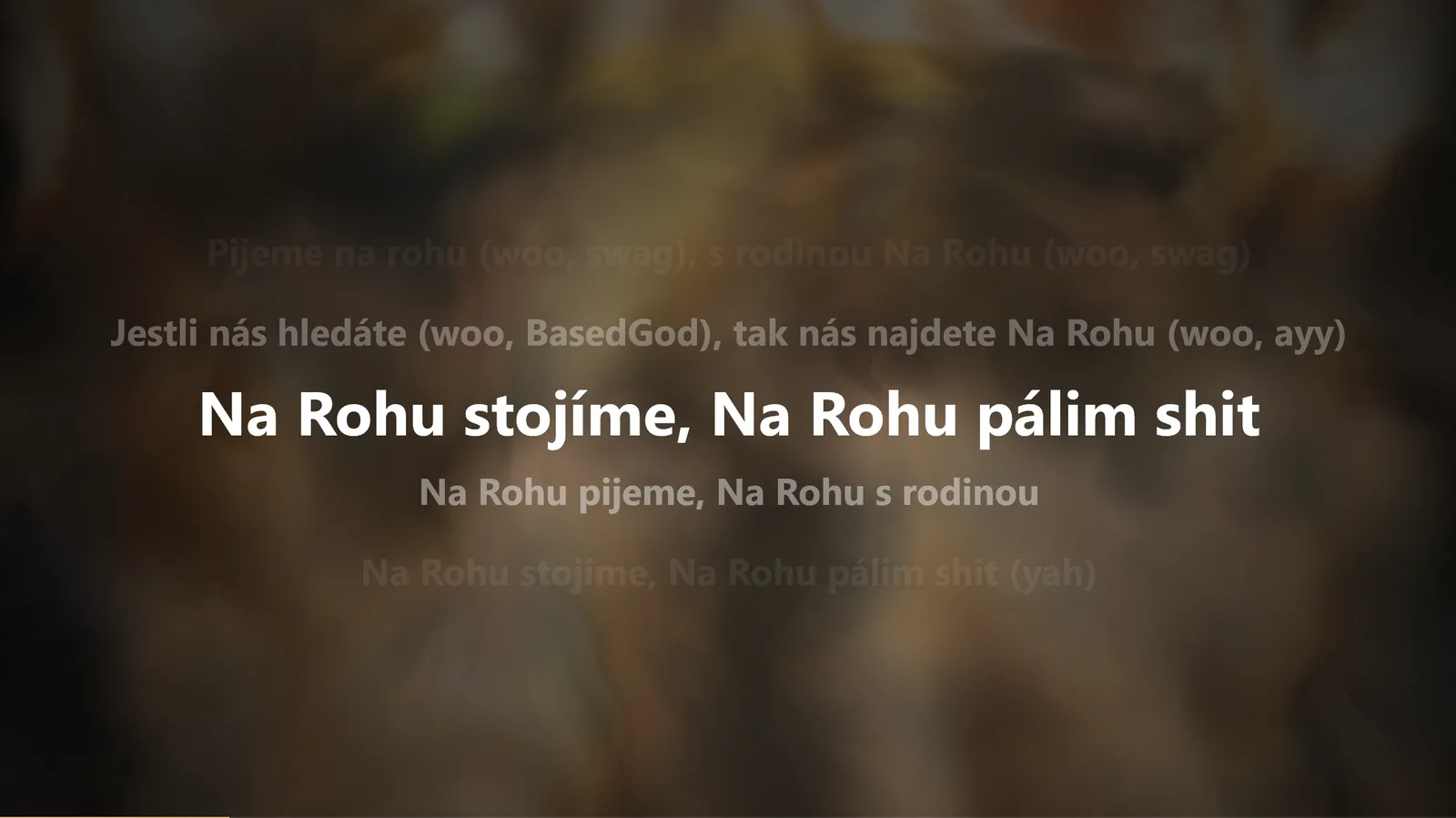 Second screen: large synced lyrics